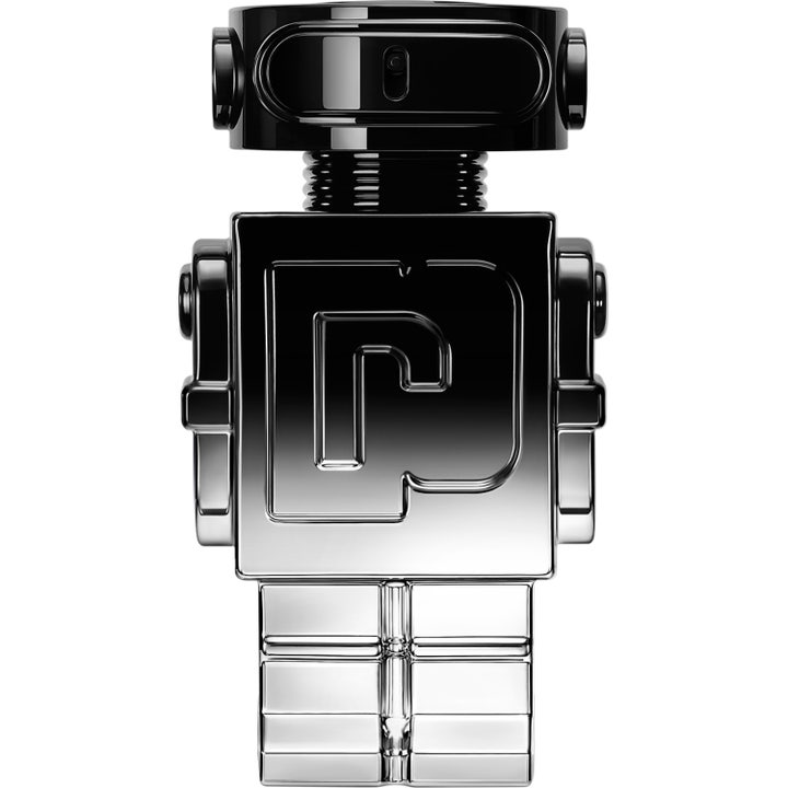 Rabanne Phantom Elixir Parfum Intense 50 ml intensiv parfym herr i robotformad flaska av svart och silverfärgad metall