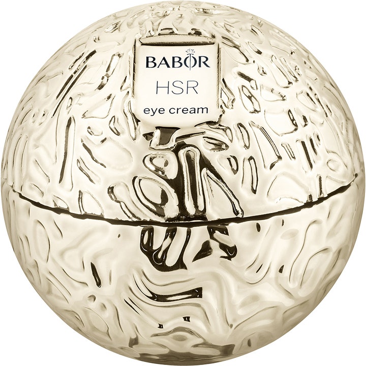 Babor HSR Eye Cream 30ml är en Babor ögonkräm mot rynkor i en lyxig klotformad guldfärgad burk med hamrad struktur.