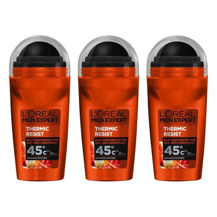 L'Oréal Men Expert Thermic Resist 3 pack svettresistent men expert deodorant i orange hylsor med genomskinliga lock