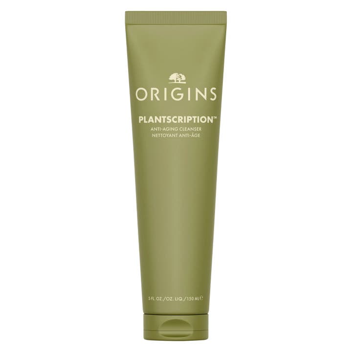 Origins Plantscription Anti-Aging Cleanser 150ml ansiktsrengöring med växtextrakt i en olivgrön tub med guldfärgat lock