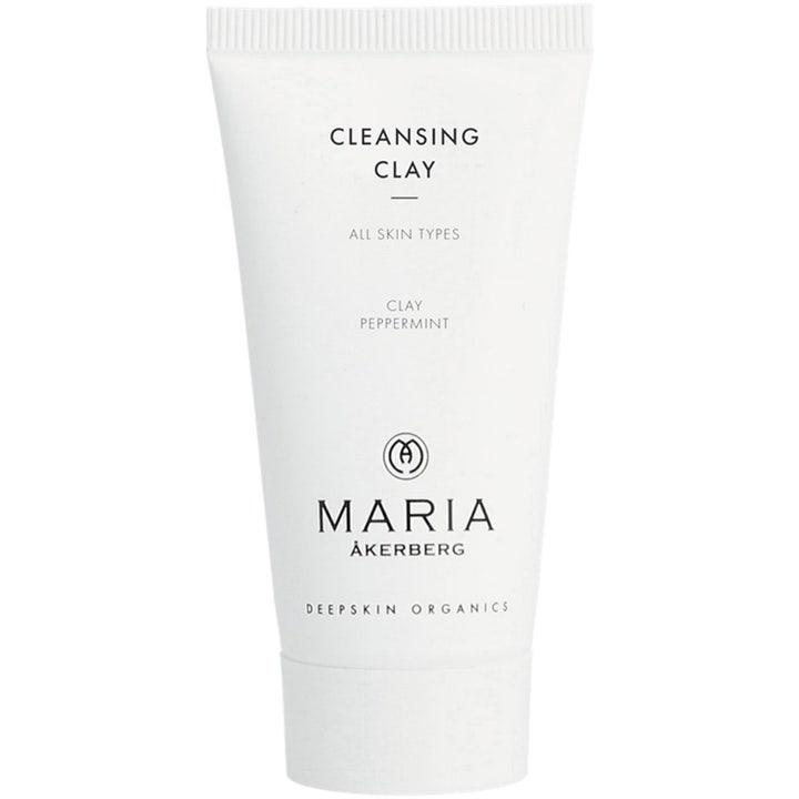 Maria Åkerberg Cleansing Clay djuprengörande rengöringslera vit med pepparmynta Maria Åkerberg i en vit tub