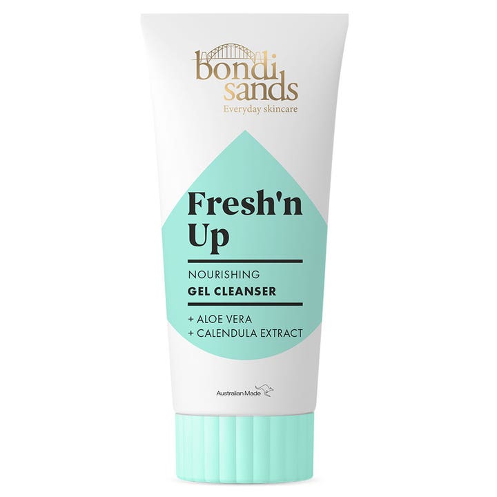 Bondi Sands Fresh'n Up 150ml australiensk ansiktsrengöring aloe vera i vit tub med mintgröna detaljer