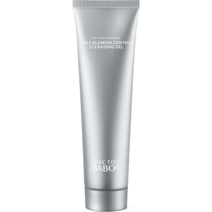 Doctor Babor Daily Blemish Control Cleansing Gel antibakteriell salicylsyra rengöring för fet hy i silvrig tub.