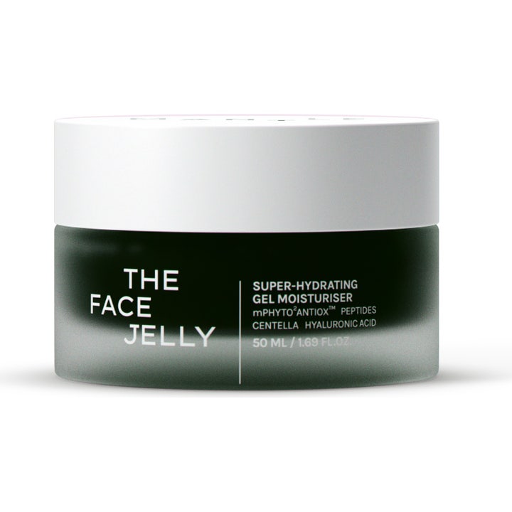 Mantle The Face Jelly 50 ml fuktgivande gel moisturiser med centella och hyaluronsyra i en mörkgrön frostad glasburk