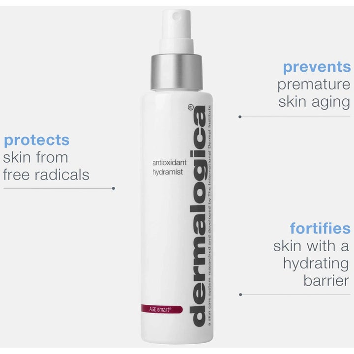Dermalogica Antioxidant Hydramist Duo 2x150 ml ansiktsspray i vit flaska med silverdetaljer som ger fukt.