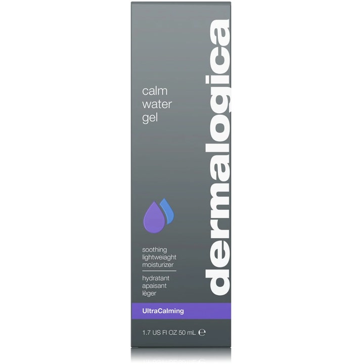 Dermalogica UltraCalming Calm Water Gel 50 ml lugnande gel för irriterad hud i grå ytterförpackning med lila band