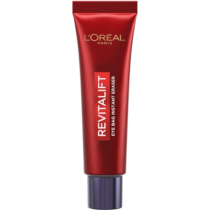 L'Oréal Paris Revitalift Eye Bag Instant Eraser 10 ml ögonkräm mot påsar i röd metallisk tub med mörkt lock