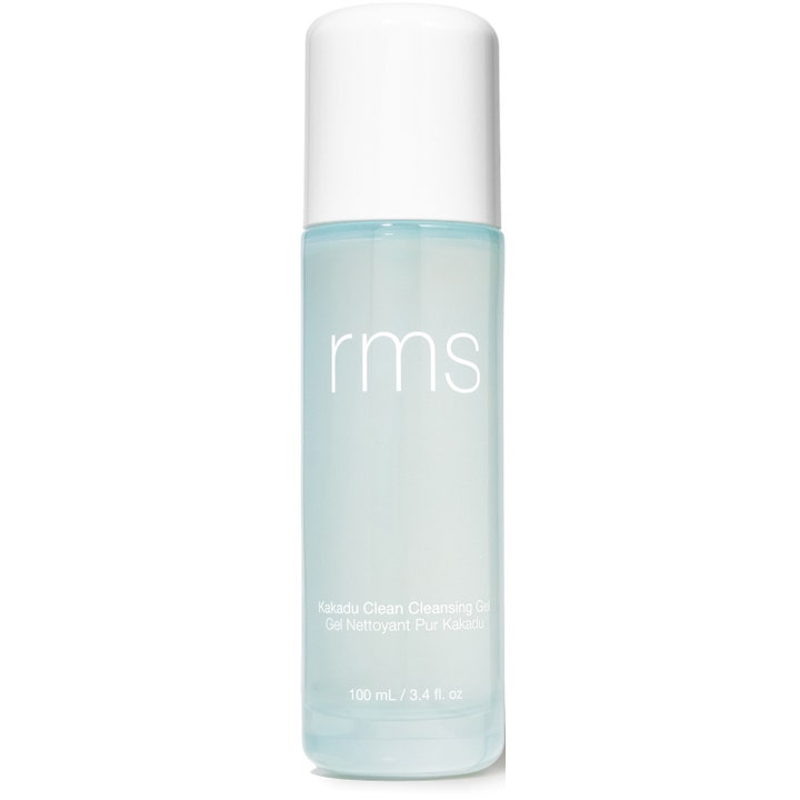 RMS Kakadu Clean Cleansing Gel 100 ml djuprengörande ansiktsrengöring i en ljusblå frostad flaska med vitt lock