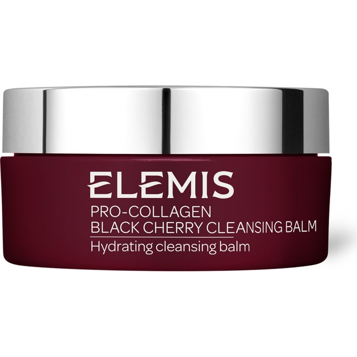 Elemis Pro-Collagen Black Cherry Cleansing Balm 100 g anti-aging rengöringsbalm i mörkröd burk med silverlock