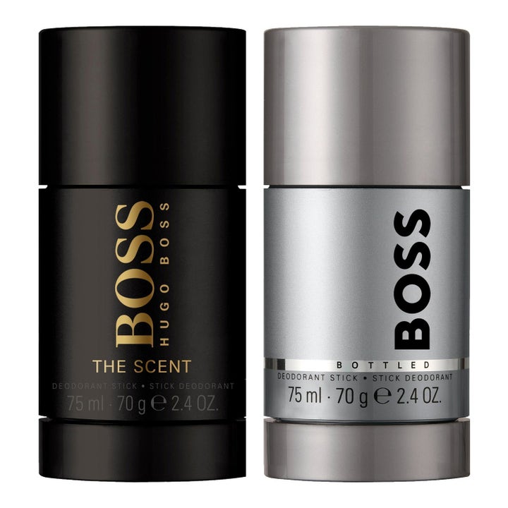 Hugo Boss Bottled deostick och Boss The Scent deostick 75 ml ger parfymerad fräschör i svart och silvergrå hylsa.