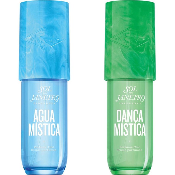 Sol de Janeiro Mística Collection Set 2x90 ml parfymspray i blå och grön plastflaska med matchande marmorerade lock