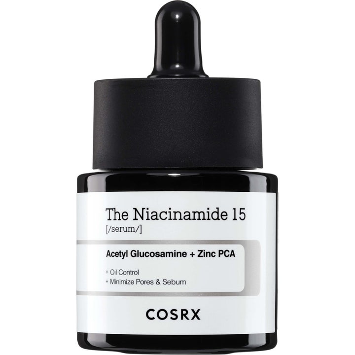 COSRX The Niacinamide 15 Serum niacinamide serum för fet hy som ger porminimering i mörk glasflaska med svart pipett