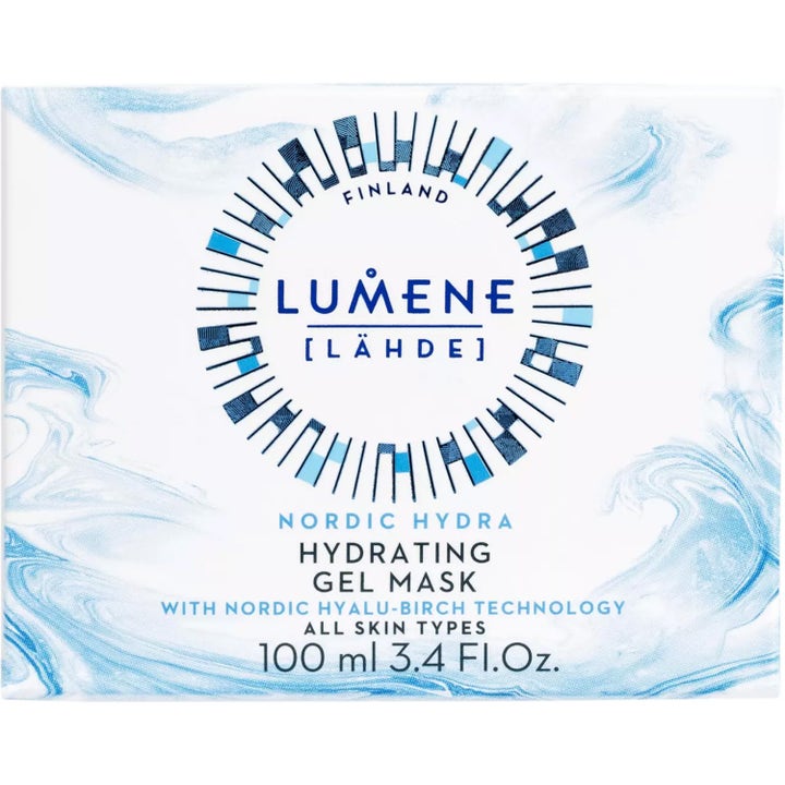 Lumene Nordic Hydra Hydrating Gel Mask 100 ml återfuktande ansiktsmask i vit och blå ytterförpackning