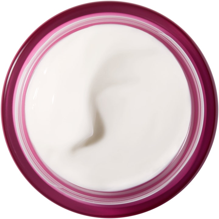 Nuxe Merveillance LIFT 50 ml lyftande nattkräm med krämig vit textur i en mörklila glasburk sedd ovanifrån