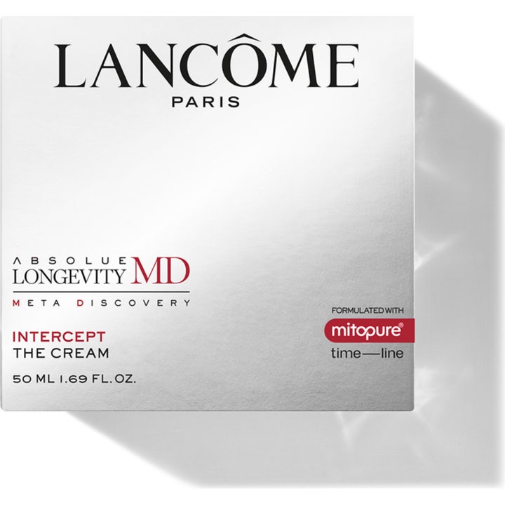 Lancôme Absolue Longevity MD Intercept The Cream 50 ml hudvårdande dagkräm i en lyxig silverfärgad ytterbox.