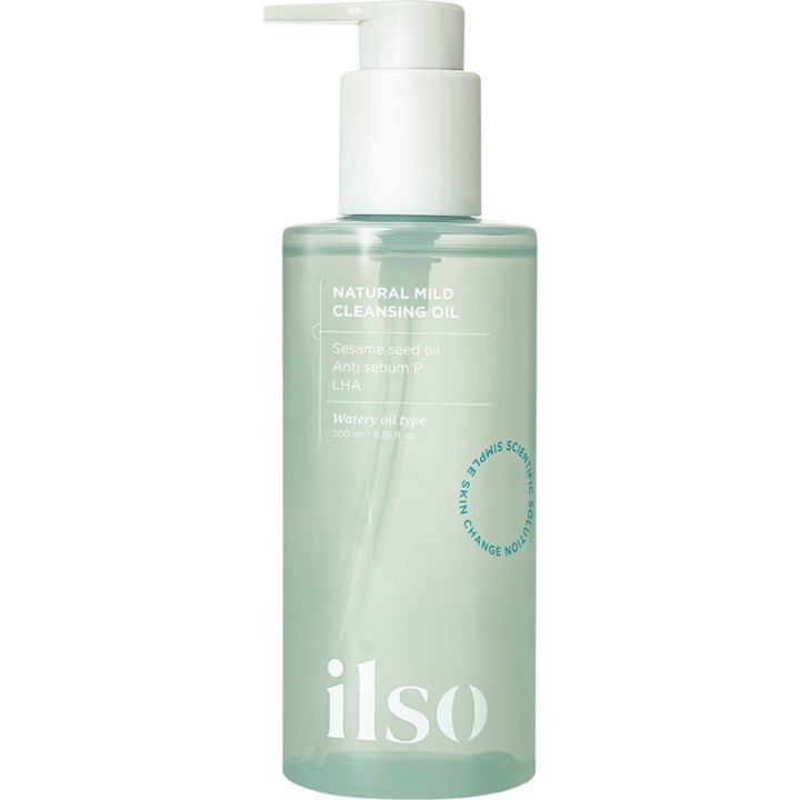 ilso Natural Mild Cleansing Oil 200 ml rengöringsolja ansikte med anti-sebum i en ljusgrön flaska med vit pump