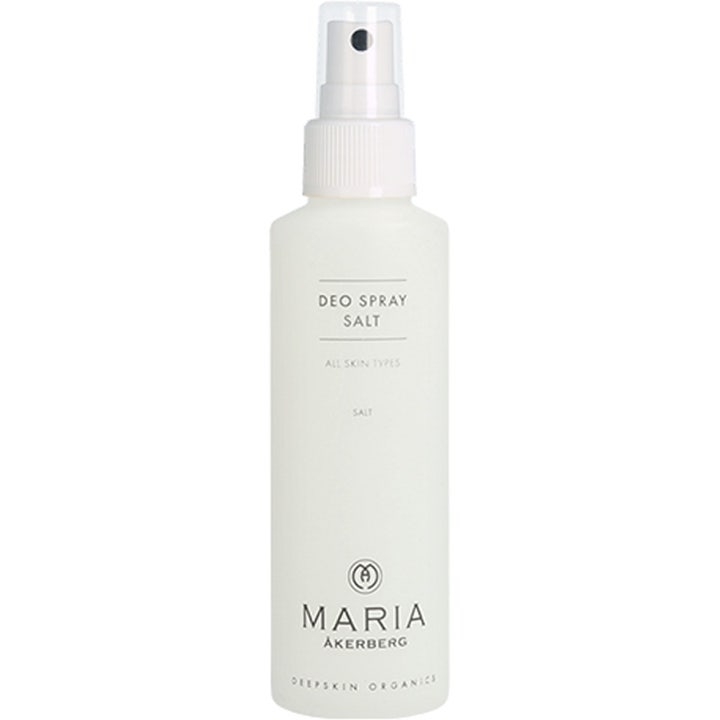 Maria Åkerberg Deo Spray Salt 125 ml salt deodorant i vit frostad plastflaska med vitt spraymunstycke.