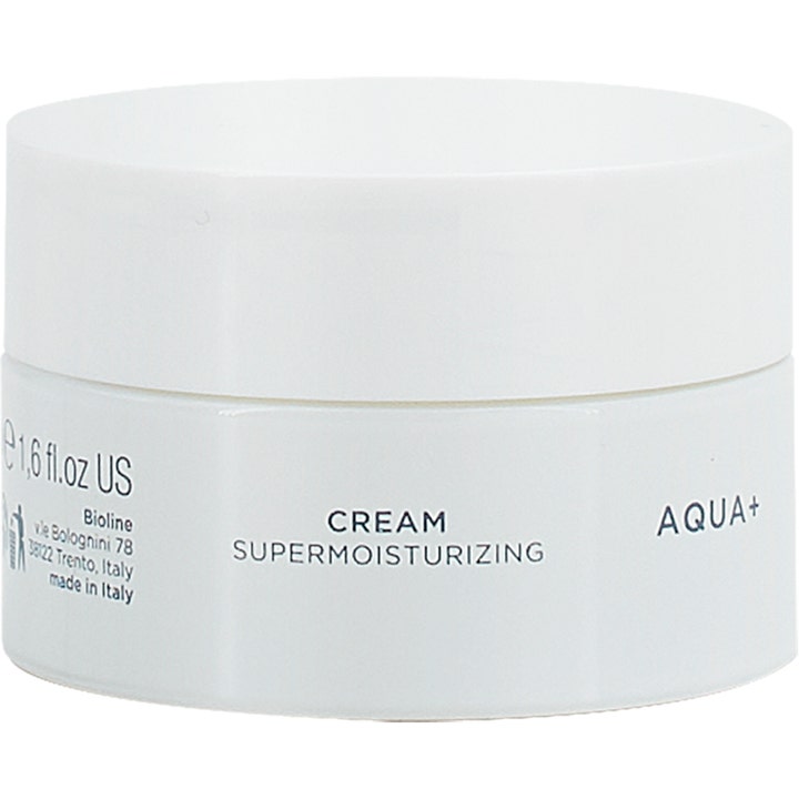 Bioline Aqua Supermoisturizing Cream 50 ml italiensk återfuktande ansiktskräm i en vit minimalistisk glasburk
