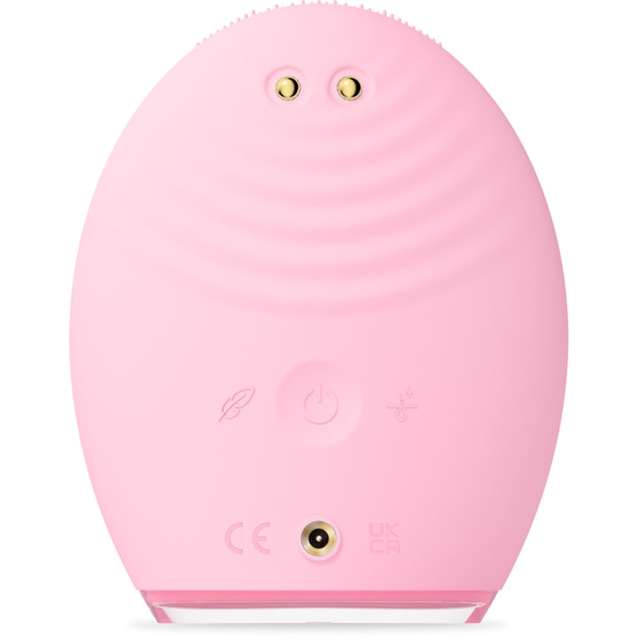 FOREO LUNA 4 plus Normal Skin 1 st mikroström ansiktsapparat i rosa silikon med vågiga massage-räfflor