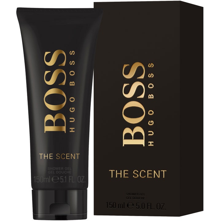 Hugo Boss Boss The Scent Shower Gel 150 ml väldoftande duschtvål i svart tub och kartong med elegant guldtext
