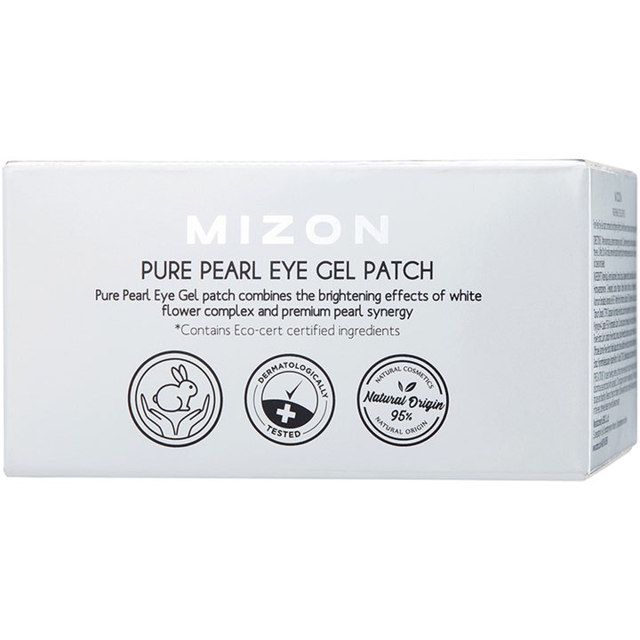 Mizon Premium Pure Pearl Eye Gel Patch 60 st lystergivande ögonmasker i vit ytterförpackning