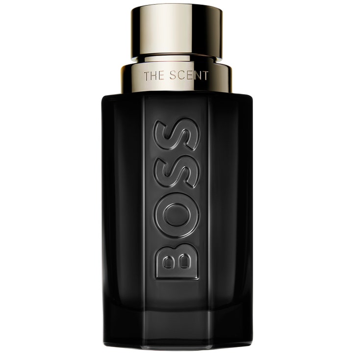 Hugo Boss The Scent Magnetic 50ml EdP herrparfym i en svart glasflaska med guldfärgat lock