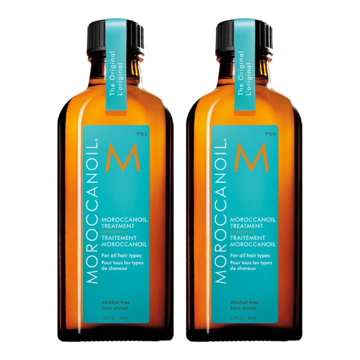 Moroccanoil Treatment Original Duo 2 x 125 ml närande hårolja i bärnstensfärgade glasflaskor med svarta korkar