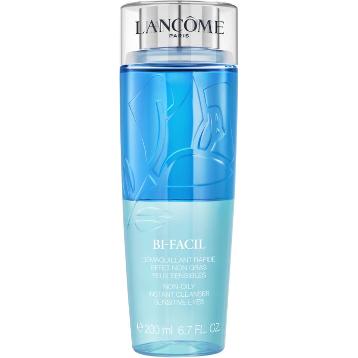 Lancôme Bi-Facil 200 ml ögonsminkborttagning känsliga ögon ger skonsam sminkborttagning vattenfast i blå tvåfasad flaska