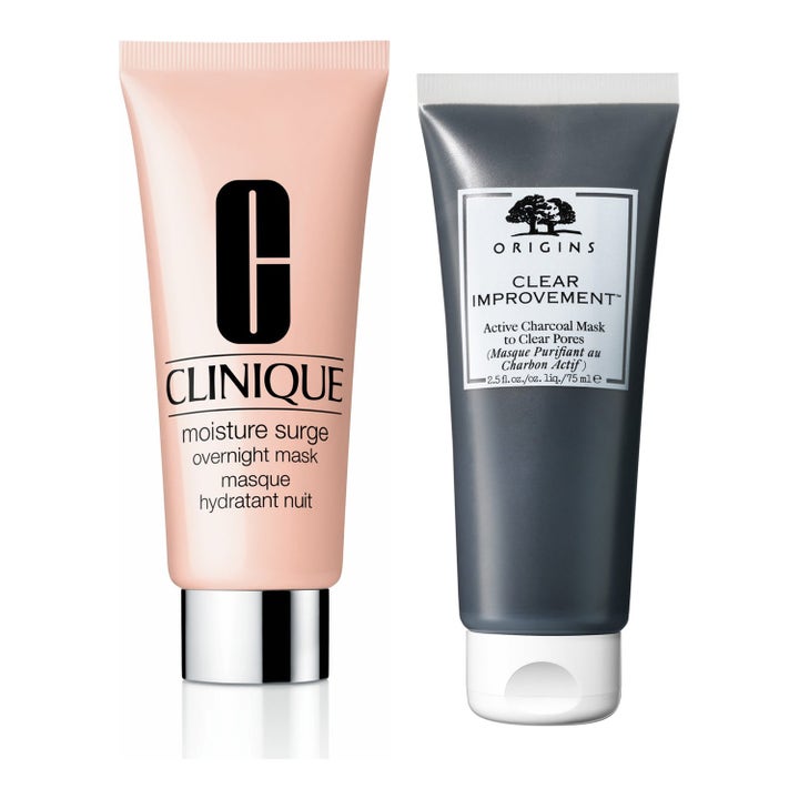 Clinique Moisture Surge Overnight Mask och Origins Clear Improvement Mask djuprengörande ansiktsmasker i tuber