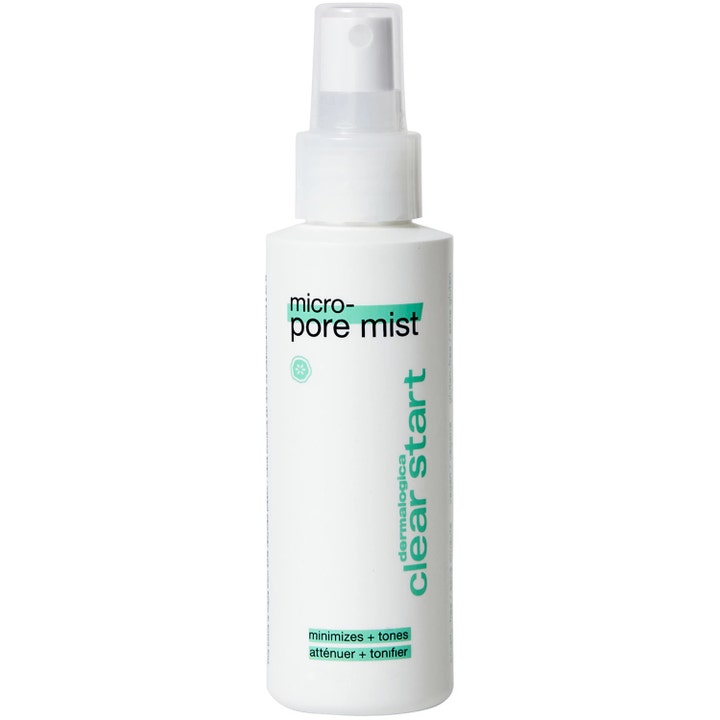Dermalogica Clear Start Micro-Pore Mist 118 ml ansiktsmist för porminimering i vit plastflaska med turkos text.