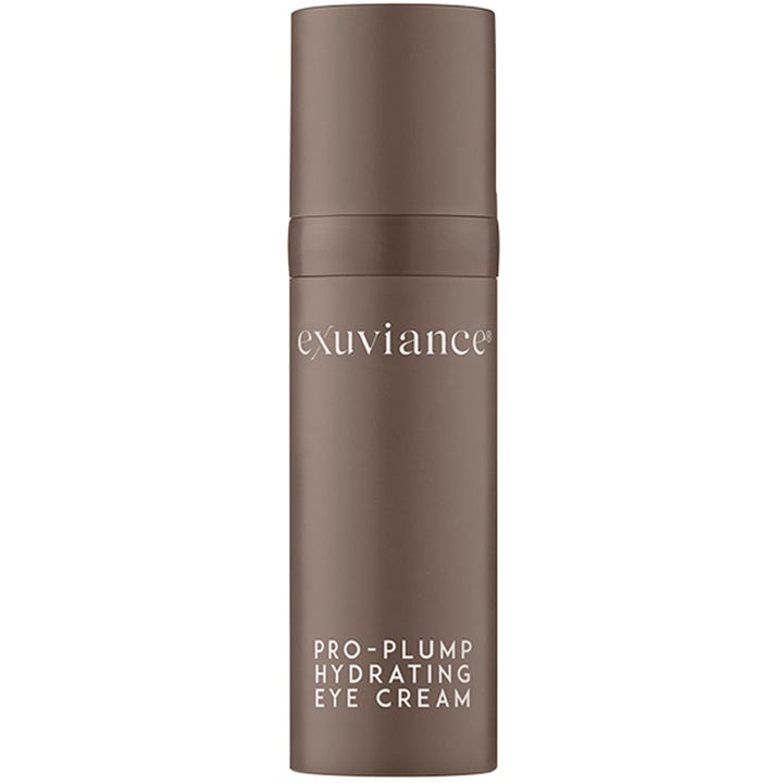 Exuviance Pro-Plump Hydrating Eye Cream 15 ml ögonkräm som ger fukt och volym i en brun cylinderformad flaska.