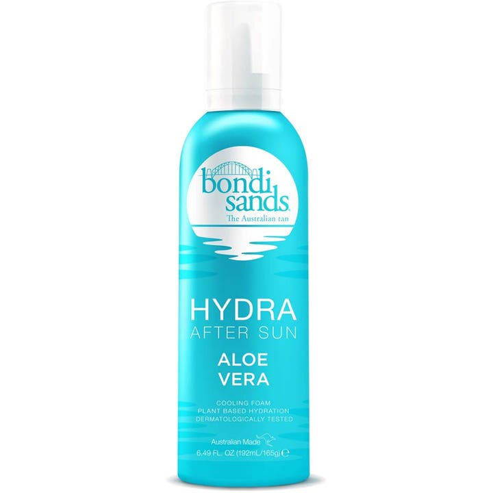 Bondi Sands Hydra After Sun Aloe Vera 192 ml återfuktande aloe vera hudvård i en turkos flaska med vitt munstycke