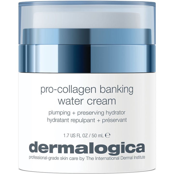 Dermalogica Pro-Collagen Banking Water Cream 50 ml plumping ansiktskräm i vit burk med blått metalliskt lock