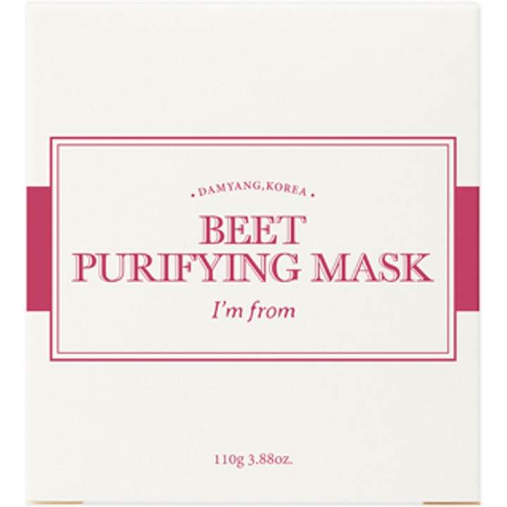 I'm From Beet Purifying Mask 110 ml purifierande mask i vit ytterförpackning med en dekorativ rödbetsrosa ram