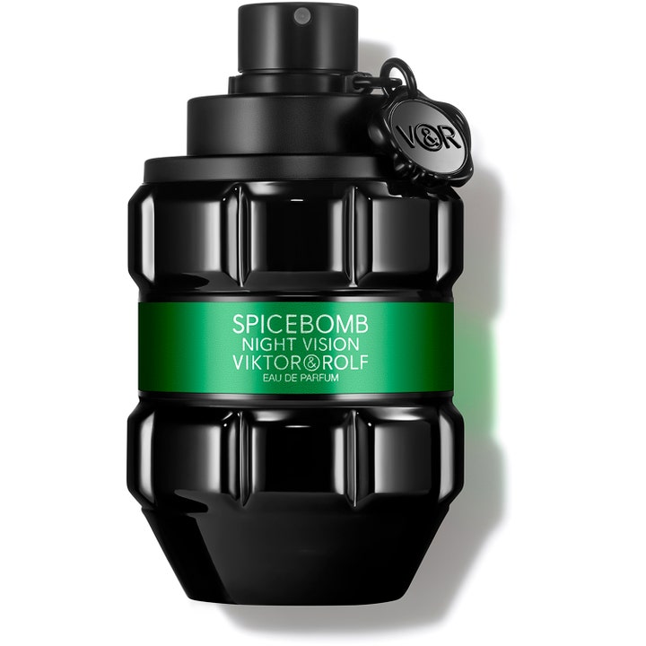 Viktor & Rolf Spicebomb Night Vision Eau de Parfum 90 ml herrparfym i svart granatformad flaska med grönt band