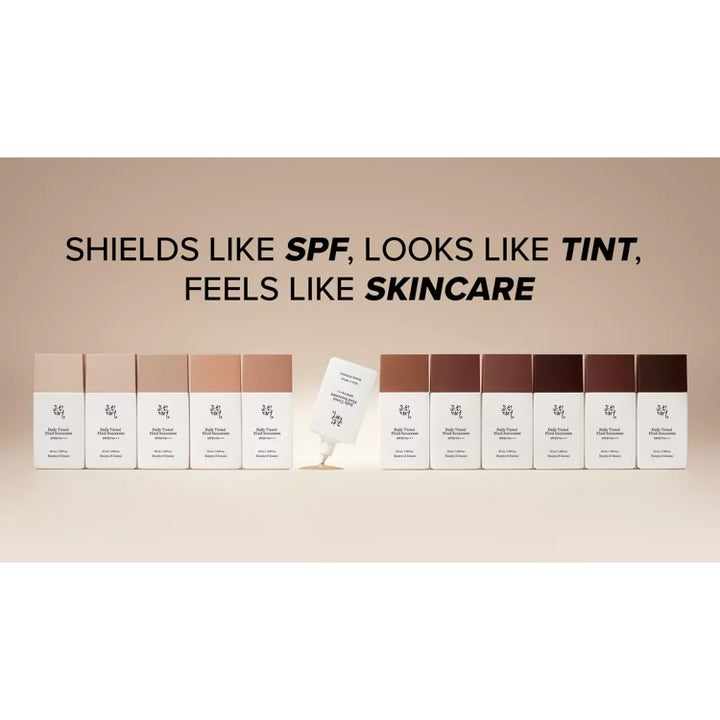 Beauty of Joseon Daily Tinted Fluid Sunscreen 50 ml tonad solkräm för ansiktet i flera nyanser som ger SPF 30 och jämn ton.
