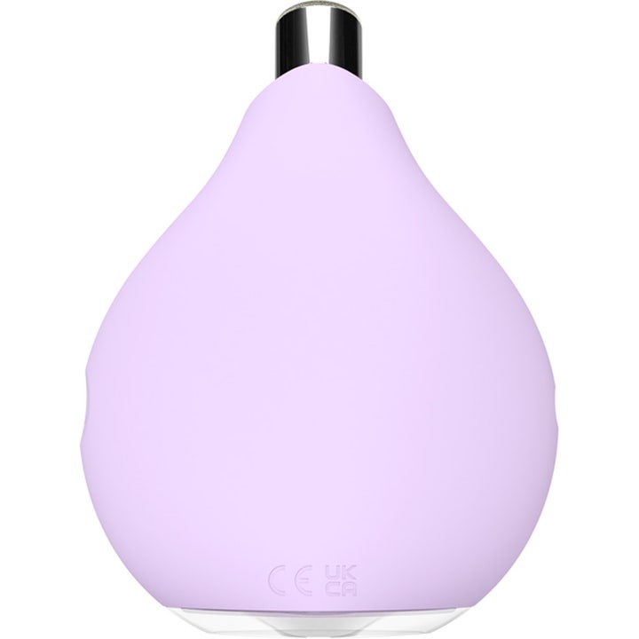FOREO KIWI Derma Facial Cleanser 1 st beauty tech för renare hy lila droppformad apparat med elegant silvertopp