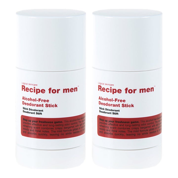 Recipe for men Alcohol-Free Deodorant Stick 2-pack alkoholfri deodorant som ger fräschör i vita plasthylsor