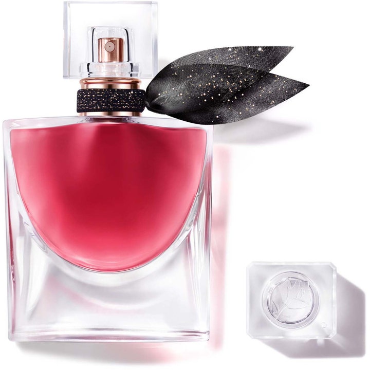 Lancôme La Vie Est Belle Elixir 30 ml eau de parfum i elegant glasflaska med rosa vätska och svart glittrig rosett