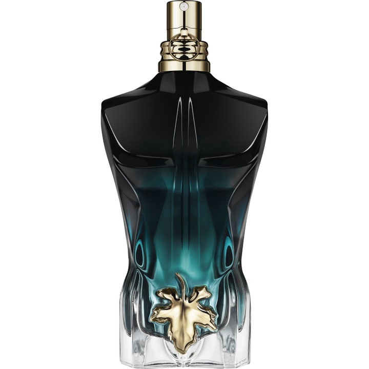 Jean Paul Gaultier Le Beau Le Parfum 75 ml herrparfym i en blå och svart glasflaska formad som en torso med guldfärgat löv