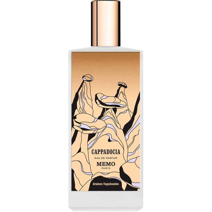 Memo Paris Cappadocia Eau de Parfum 75 ml exklusiv unisex parfym i vit flaska med guldlock och konstnärligt motiv