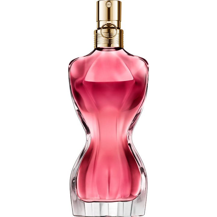 Jean Paul Gaultier La Belle Rosea 30 ml eau de parfum i en torsoformad rosa glasflaska med guldig topp