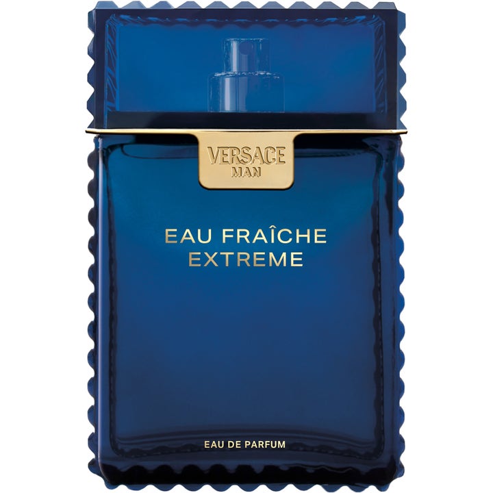 Versace Man Eau Fraiche Extreme 100 ml versace parfym herr i mörkblå glasflaska med räfflade kanter och guldtext
