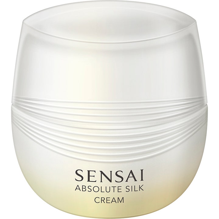 Sensai Absolute Silk Cream 40ml fuktgivande ansiktskräm silke i en vit frostad glasburk med runda former