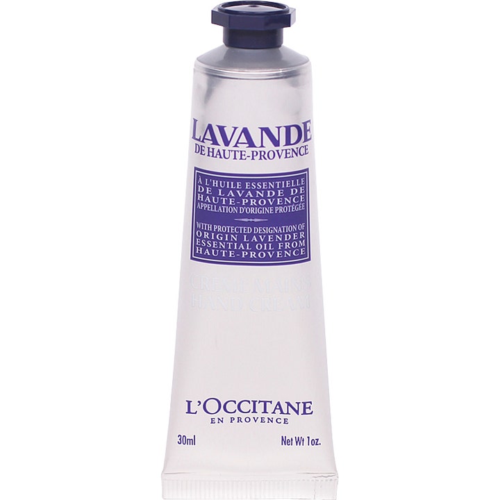 L'Occitane Lavender Hand Cream 30 ml fuktgivande handkräm i silverfärgad tub med lila detaljer.