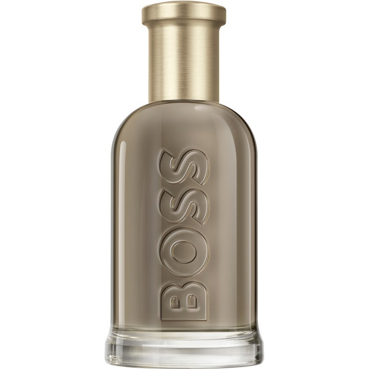 Hugo Boss Boss Bottled Eau de Parfum 100 ml elegant herrparfym i grå glasflaska med borstat guldlock