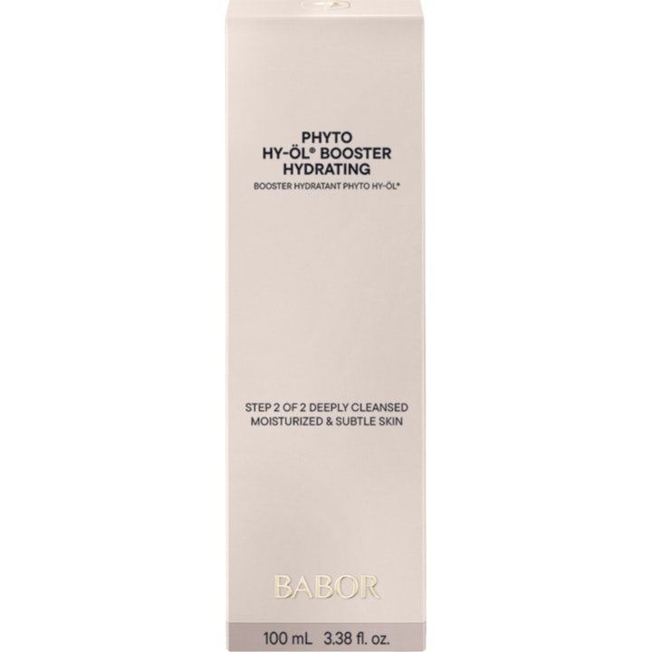 Babor Phyto HY-ÖL Booster Hydrating 100 ml återfuktande ansiktsbooster i en stilren beige kartong för mjuk hud.