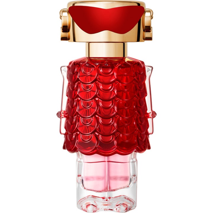 Rabanne Fame In Love Elixir Parfum 30 ml lyxig damparfym i robotformad röd glasflaska med detaljer i guld