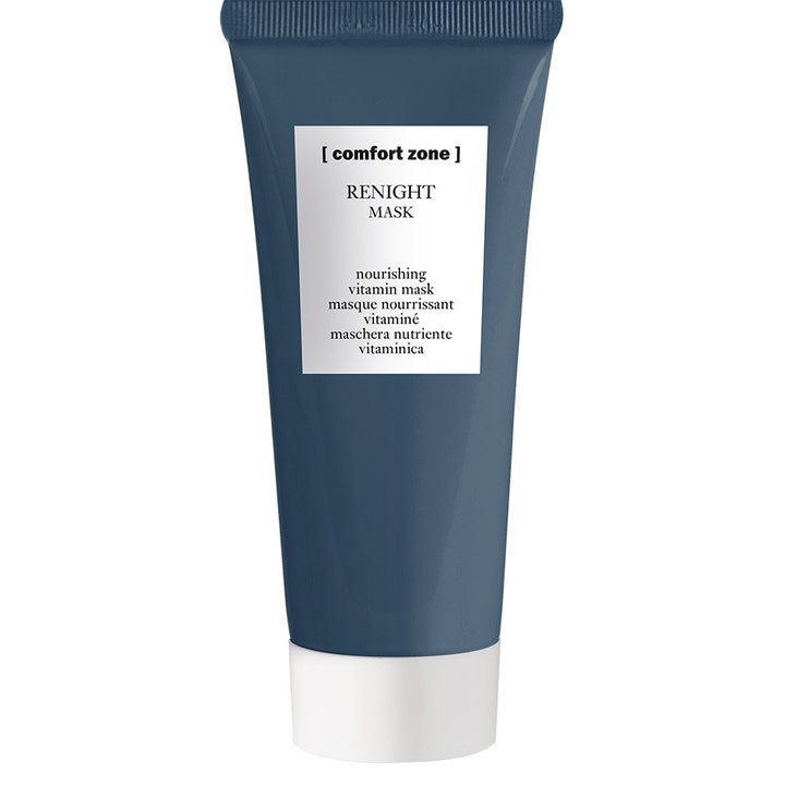 Comfort Zone Renight Mask närande vitaminmask i mörkblå tub med vit etikett som ger en anti-age återfuktande nattmask