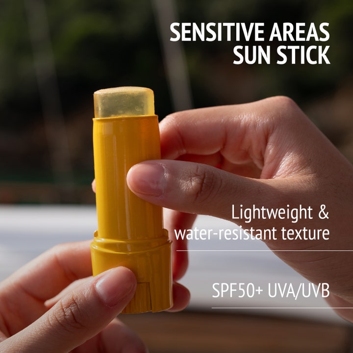 Comfort Zone Sun Soul Invisible Defense 9 ml solstick ger osynligt solskydd spf50+ i gult stift med genomskinlig textur.